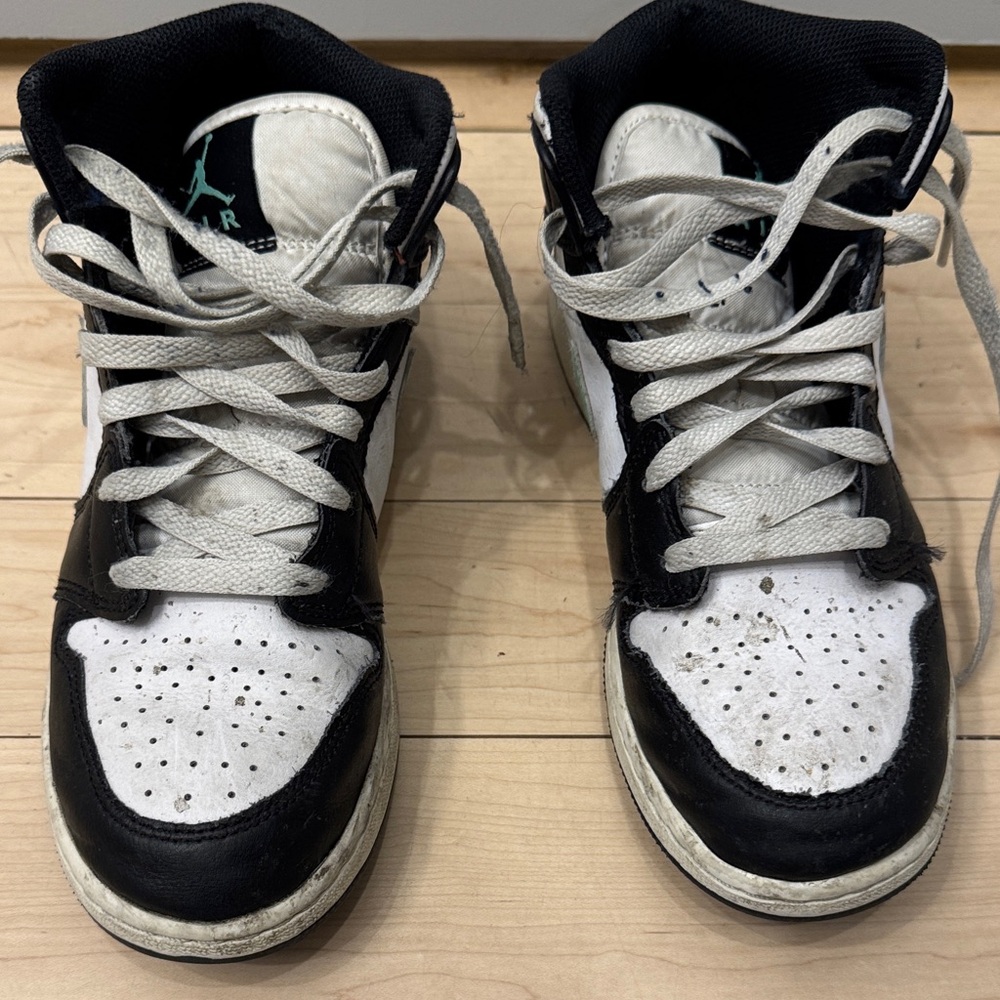 Nike Black and White Sneakers with Mint Swoosh
